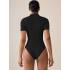 Women's Summer Ribbed Short Sleeve Zip Up Bodysuit, Slim Fit Jumpsuit, Layering Top & Outerwear