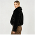 Short Rhinestone Button Faux Rabbit Fur Coat Women Slim Luxury Commuter Winter Jacket