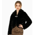Short Rhinestone Button Faux Rabbit Fur Coat Women Slim Luxury Commuter Winter Jacket