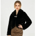 Short Rhinestone Button Faux Rabbit Fur Coat Women Slim Luxury Commuter Winter Jacket