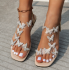 Butterfly Rhinestone Flat Peep Toe Sandals, Elastic Hollow Beach Slides