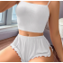 Ribbed Cami Shorts Pajama Set Women, Sexy Outdoor Loungewear Two Piece Suit