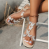 Butterfly Rhinestone Flat Peep Toe Sandals, Elastic Hollow Beach Slides