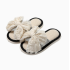 Bow Cotton Linen Indoor Slides for Women, Summer Home Slippers