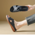 Large Size Wedge Heel Mom Sandals with Stitching Detail